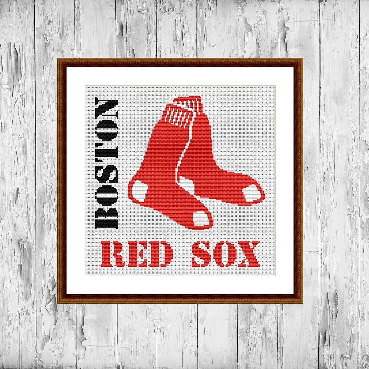 Boston Red Sox cross stitch pattern – JPCrochet, image size:1200x1200
