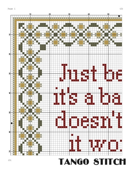 Just because it’s a bad idea funny sarcastic cross stitch pattern ...