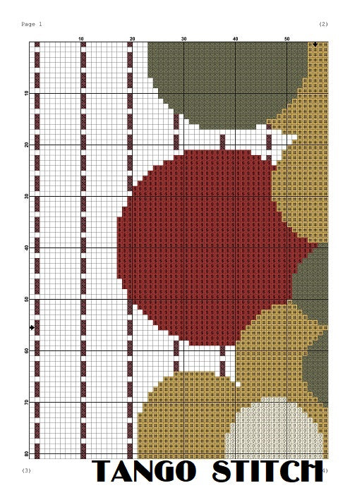 Simple Floral Cross Stitch Ornament Graphic by Tango Stitch