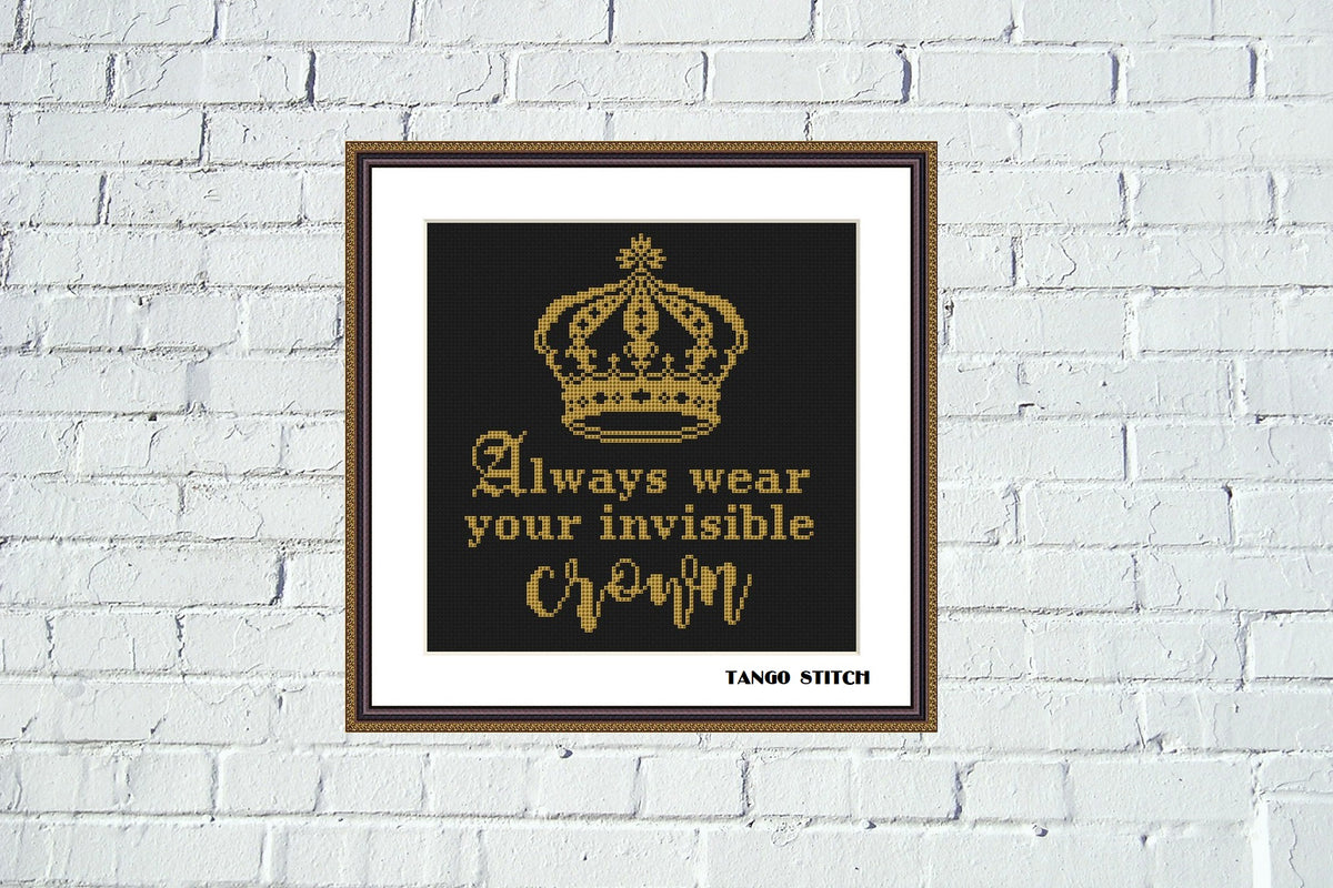 Always Wear Your Invisible Crown Quote - Orange Cutting Board by