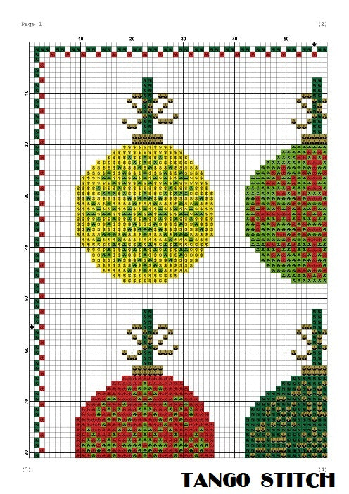 Stained glass orange ornament cross stitch pattern – JPCrochet