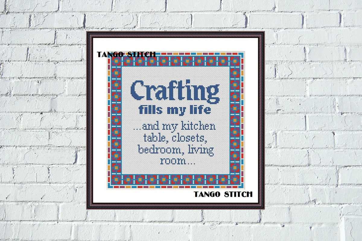 Life is simple. Just add water funny cross stitch pattern – JPCrochet
