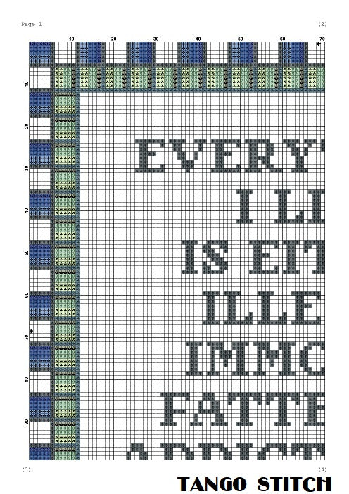 Everything I like funny sarcastic quote cross stitch pattern – JPCrochet