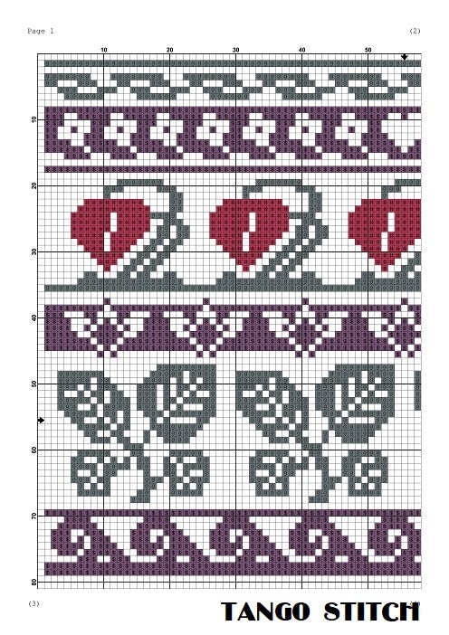 Violet floral cross stitch ornament sampler – JPCrochet