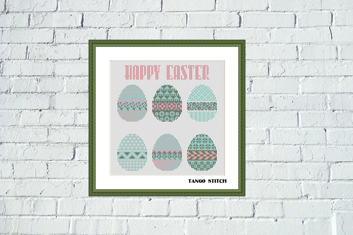 Ornament Happy Easter cross stitch embroidery pattern – JPCrochet