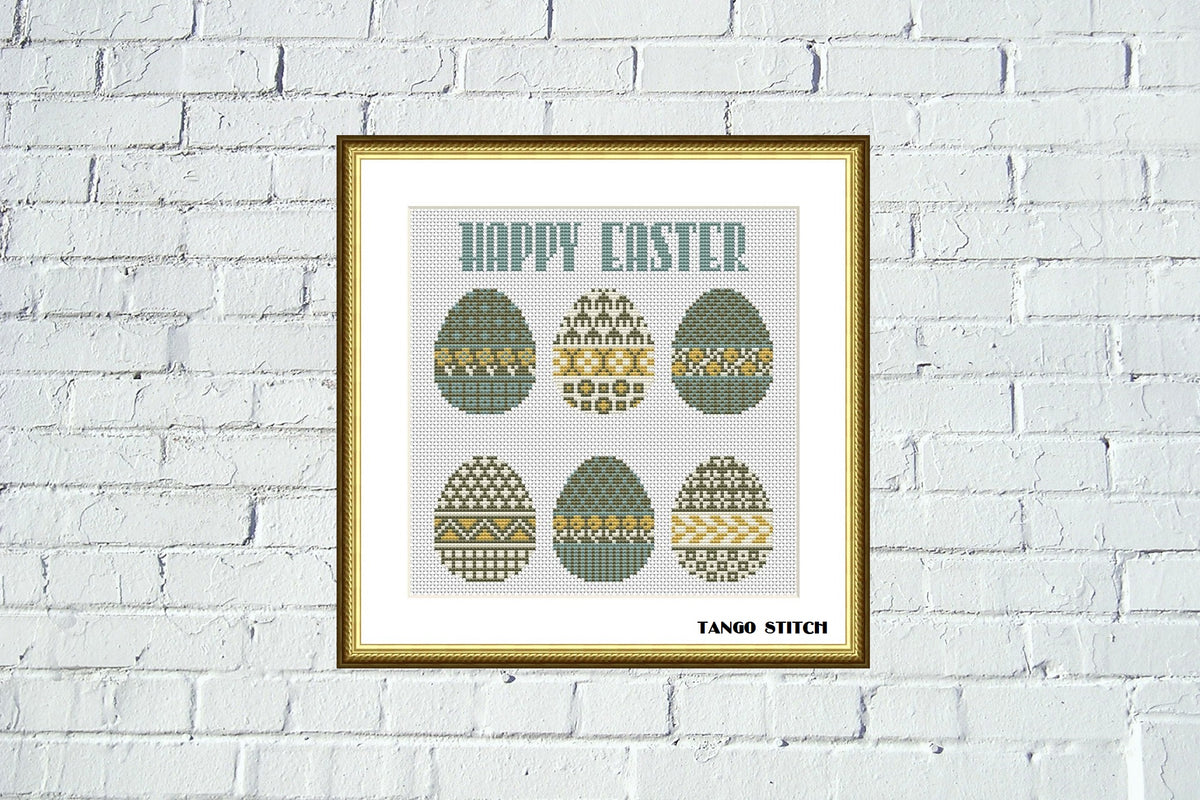 Happy Easter greeting cross stitch pattern – JPCrochet