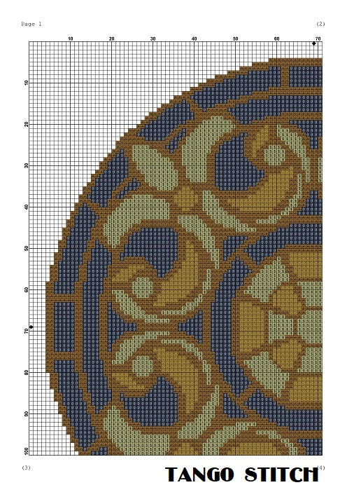 Manta Ray embroidery design, Mandala cross stitch pattern