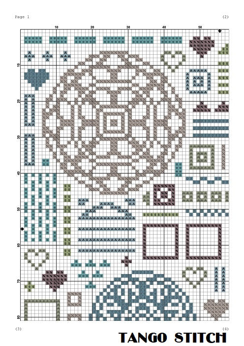 Modern easy ornament cross stitch sampler pattern – JPCrochet