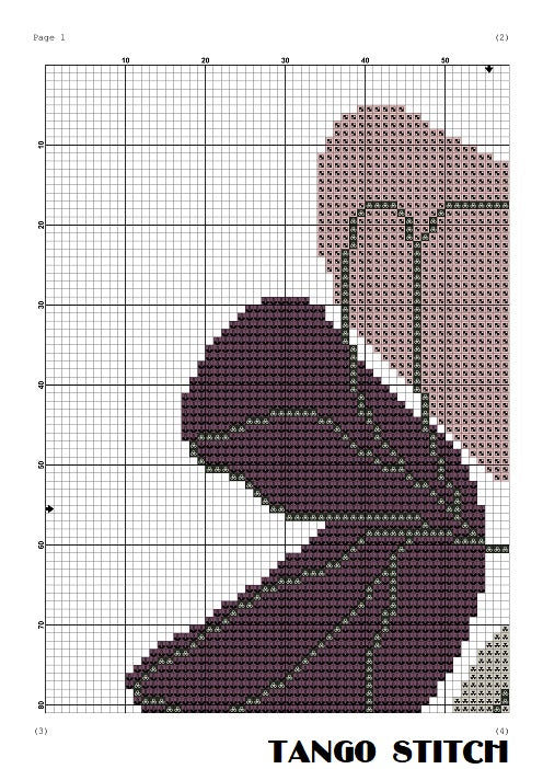 Simple Floral Cross Stitch Ornament Graphic by Tango Stitch