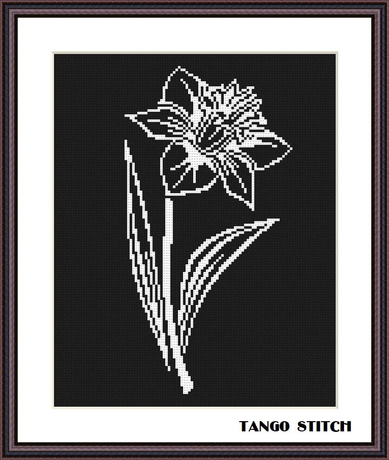 lily flower cross stitch pattern White lily flower easy cross stitch pattern – JPCrochet