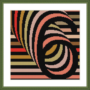 Brown cross stitch striped geometric illusion free pattern