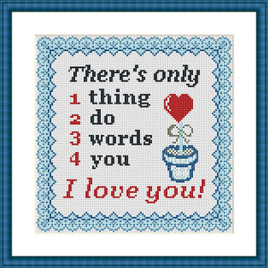 Funny romantic quote cross stitch pattern