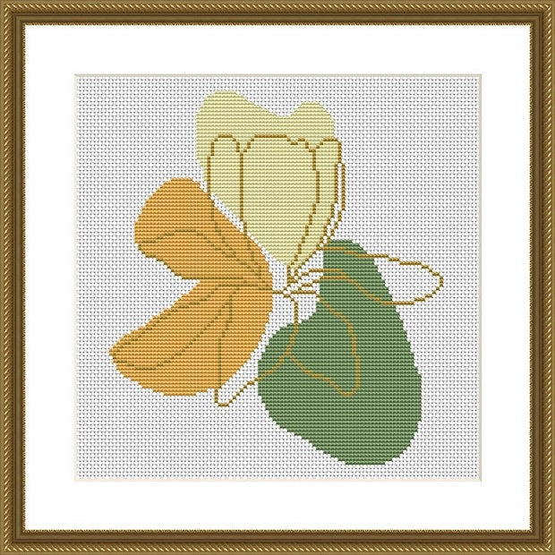 Easy abstract flower free cross stitch embroidery pattern