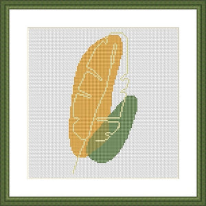 Green leaves abstract cross stitch pattern