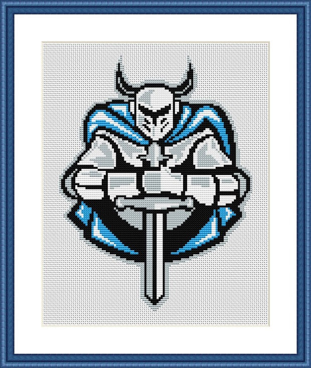 Medieval knight free cross stitch pattern