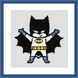 Baby Batman cute easy free cross stitch pattern