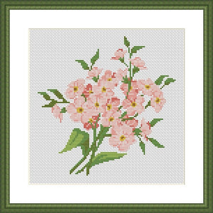 Pink flower bouquet free cross stitch pattern