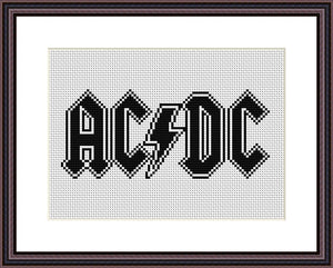 ACDC cross stitch embroidery