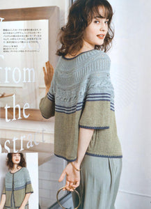 Two colors cardigan knitting pattern
