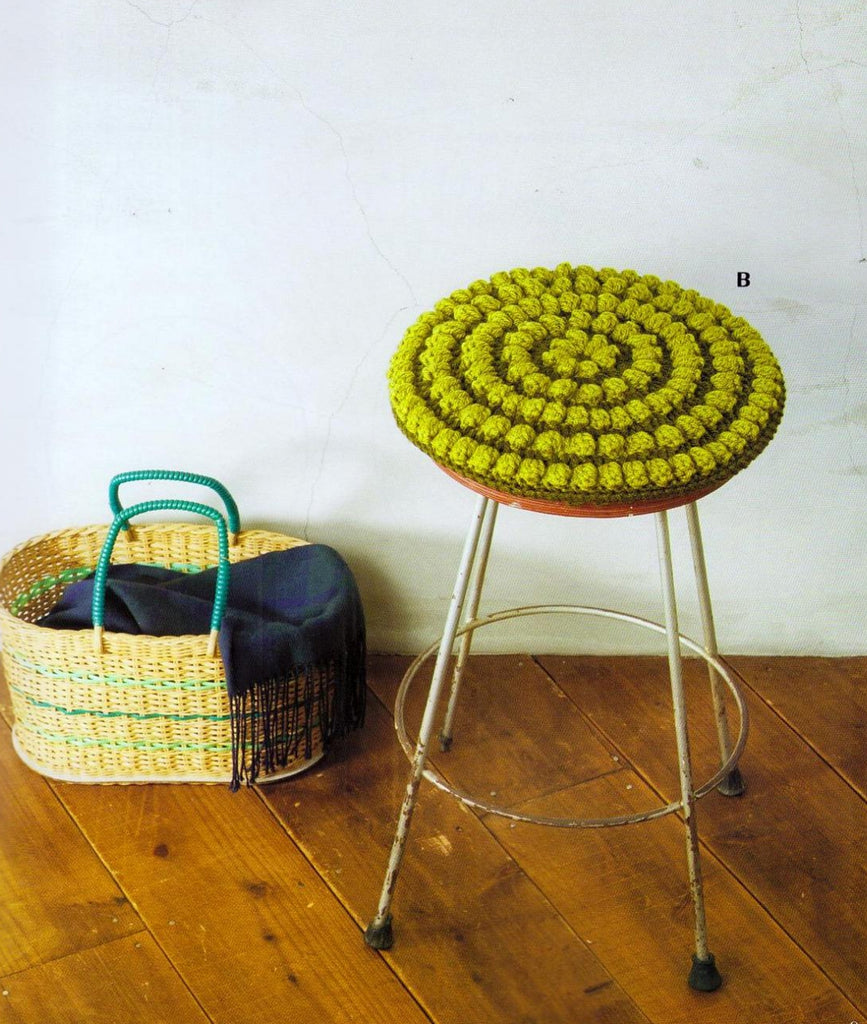 Cute green chair mat easy crochet pattern