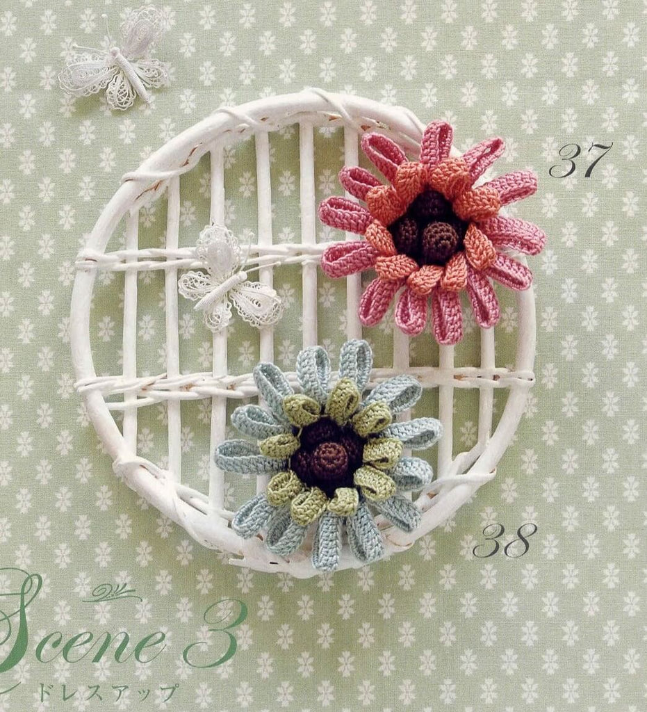 Cute crochet flowers pattern