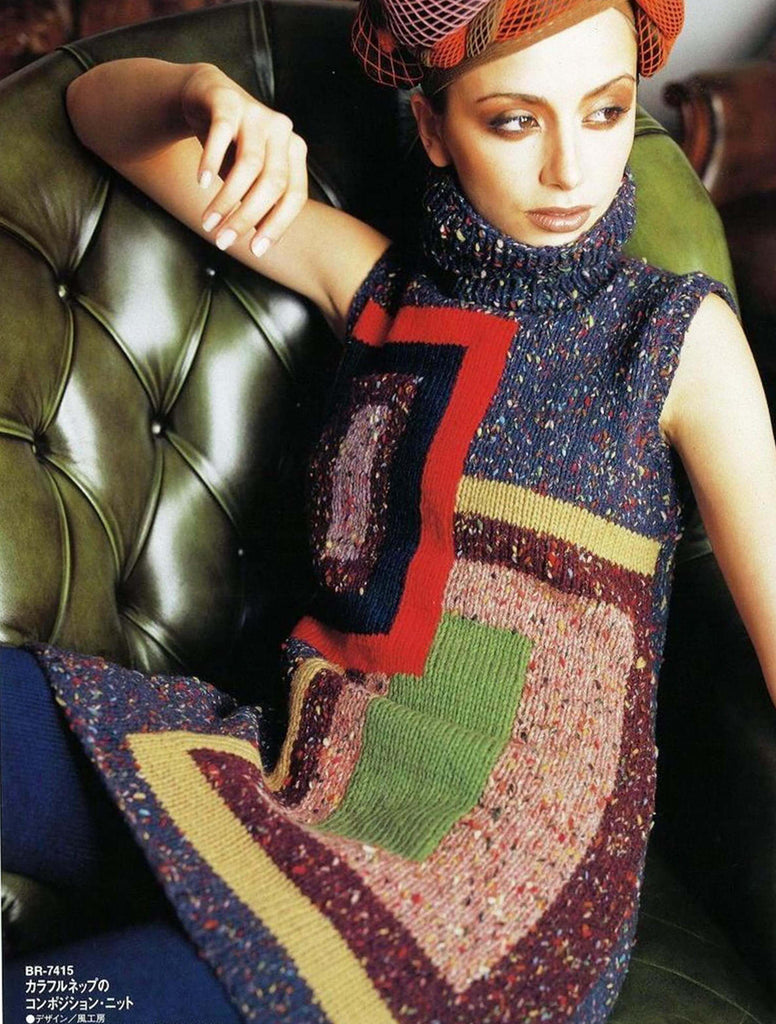 Color block knitting tunic pattern
