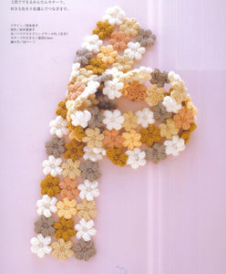 Flower motifs crochet scarf