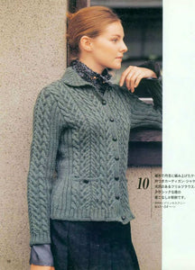 Cute gray jacket with arans easy knitting pattern