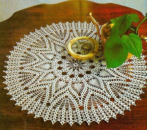 Round crochet pineapple doily pattern