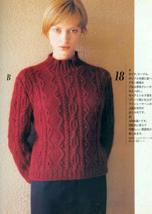 Elegant jumper with cables knitting pattern