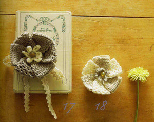 Stylish crochet flower brooch pattern