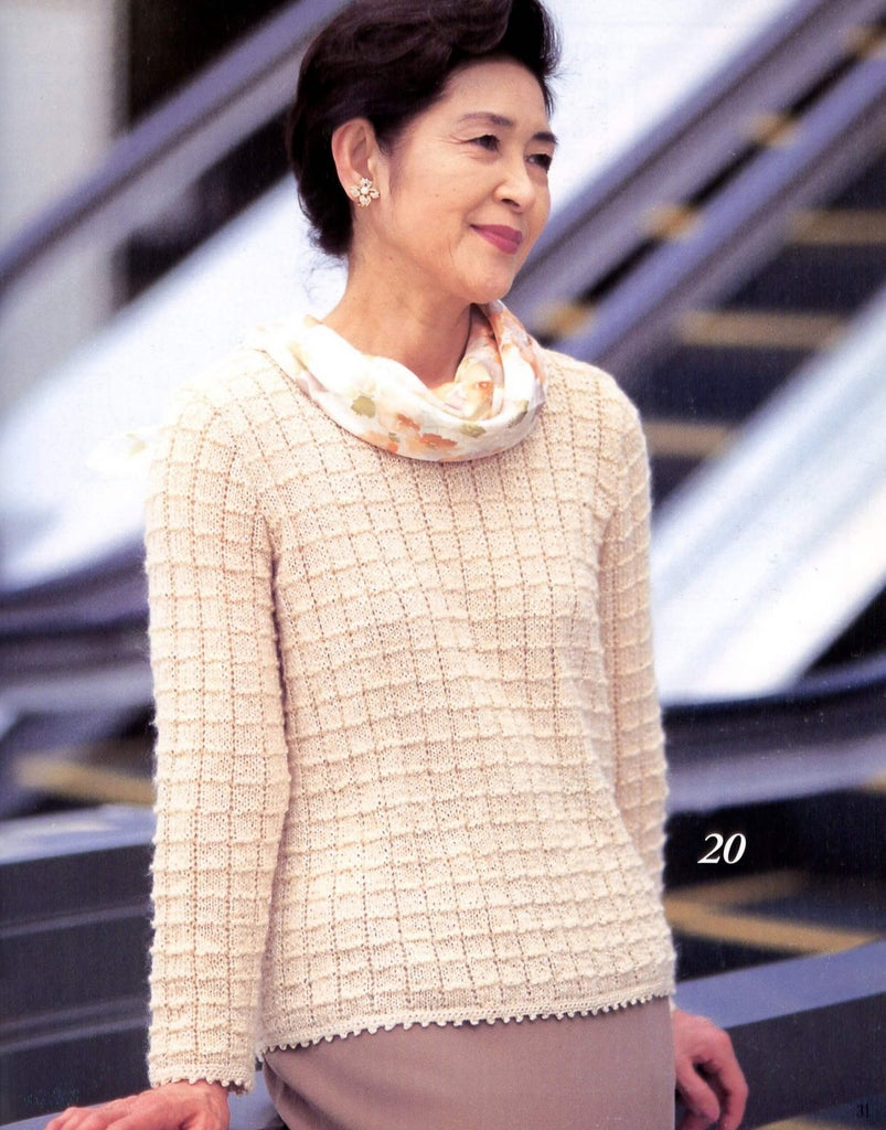 White sweater easy knitting pattern