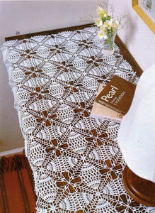 Square motifs table runner crochet pattern