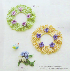 Crochet floral hair accessories
