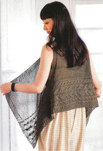 Simple vest with cables knitting pattern