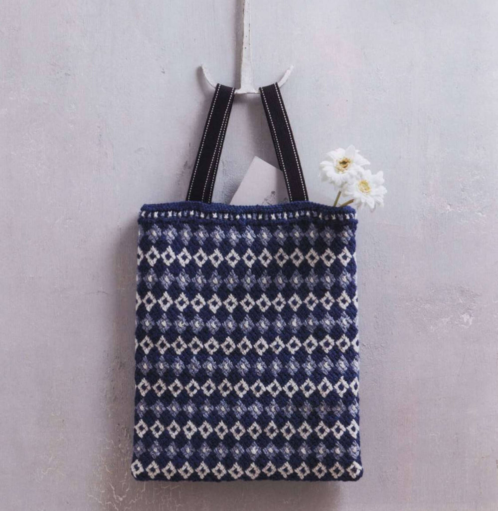 Striped shopping bag easy knitting pattern