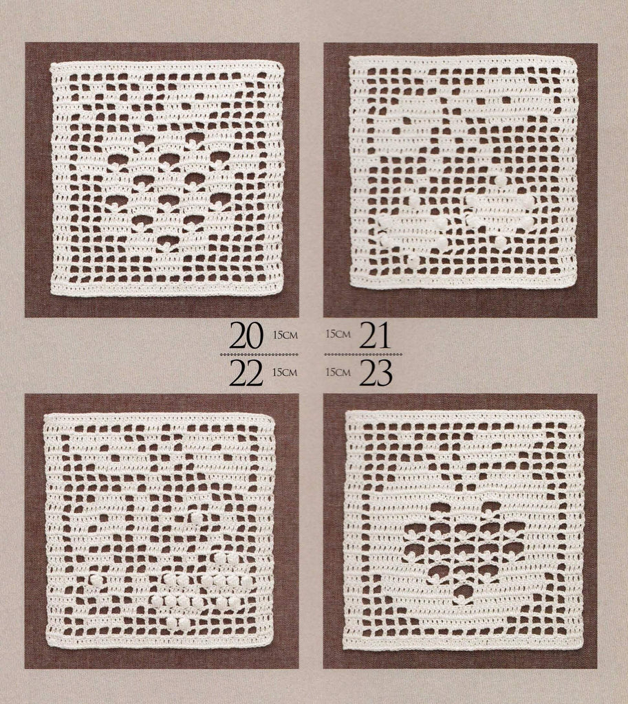 Filet square crochet motifs patterns