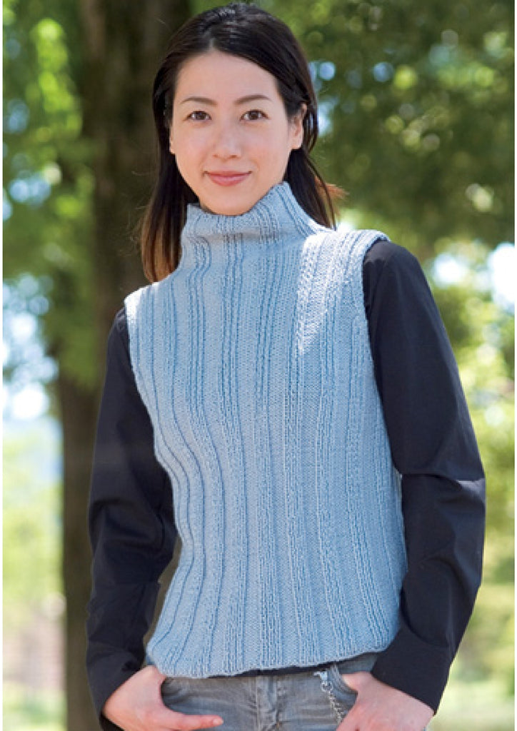 Blue vest simple knitting pattern