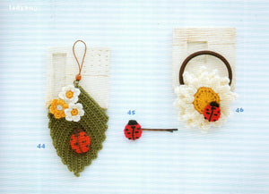 Cute crochet flower with ladybug