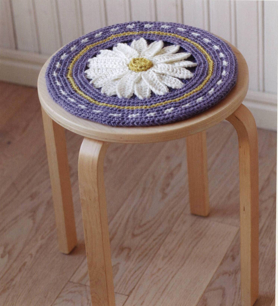 Flower chair mat free crochet pattern