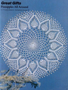 Pineapple lace doily free crochet pattern