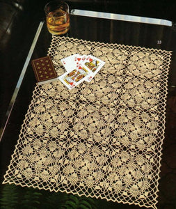 Square motifs crochet table runner free pattern