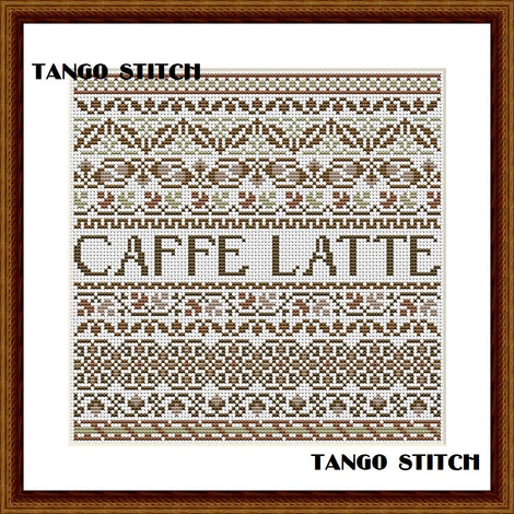 Coffee cross stitch collection pattern