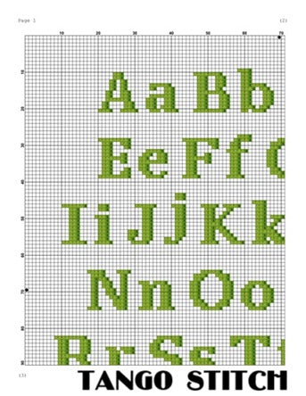 3D cross stitch letters font alphabet pattern - Tango Stitch