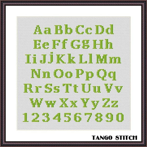 3D cross stitch letters font alphabet pattern - Tango Stitch