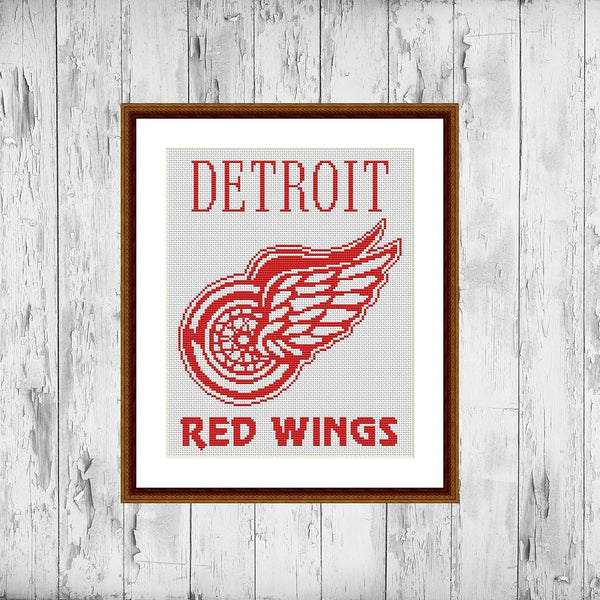 Detroit Red Wings cross stitch pattern