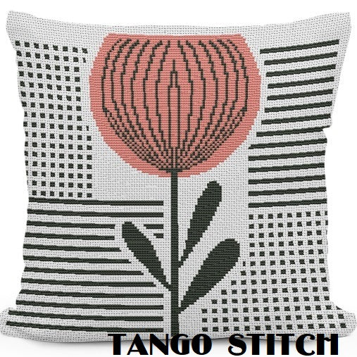 Scandinavian style flower cross stitch pattern