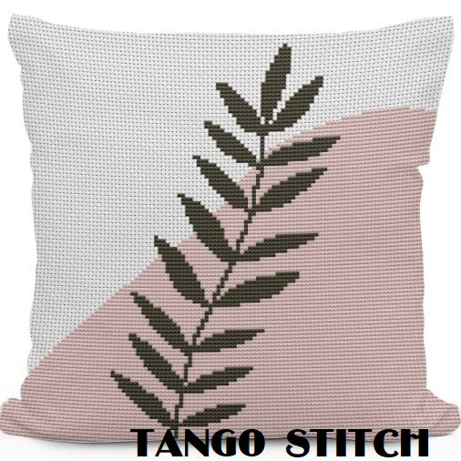 Boho abstract leaf cross stitch embroidery pattern - Tango Stitch