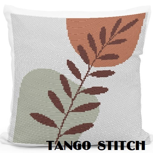 Abstract leaf easy cross stitch pattern - Tango Stitch 