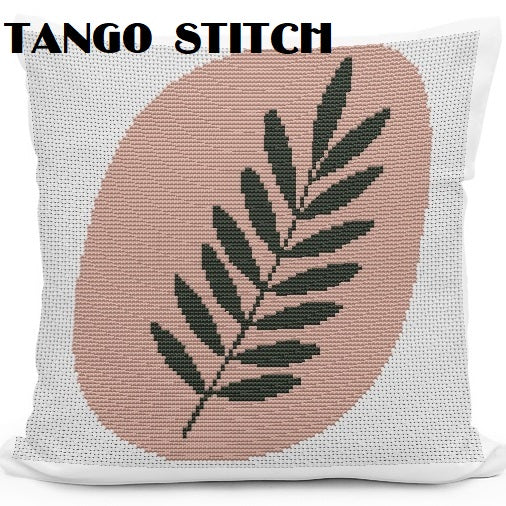 Abstract leaf Scandinavian design cross stitch pattern - Tango Stitch